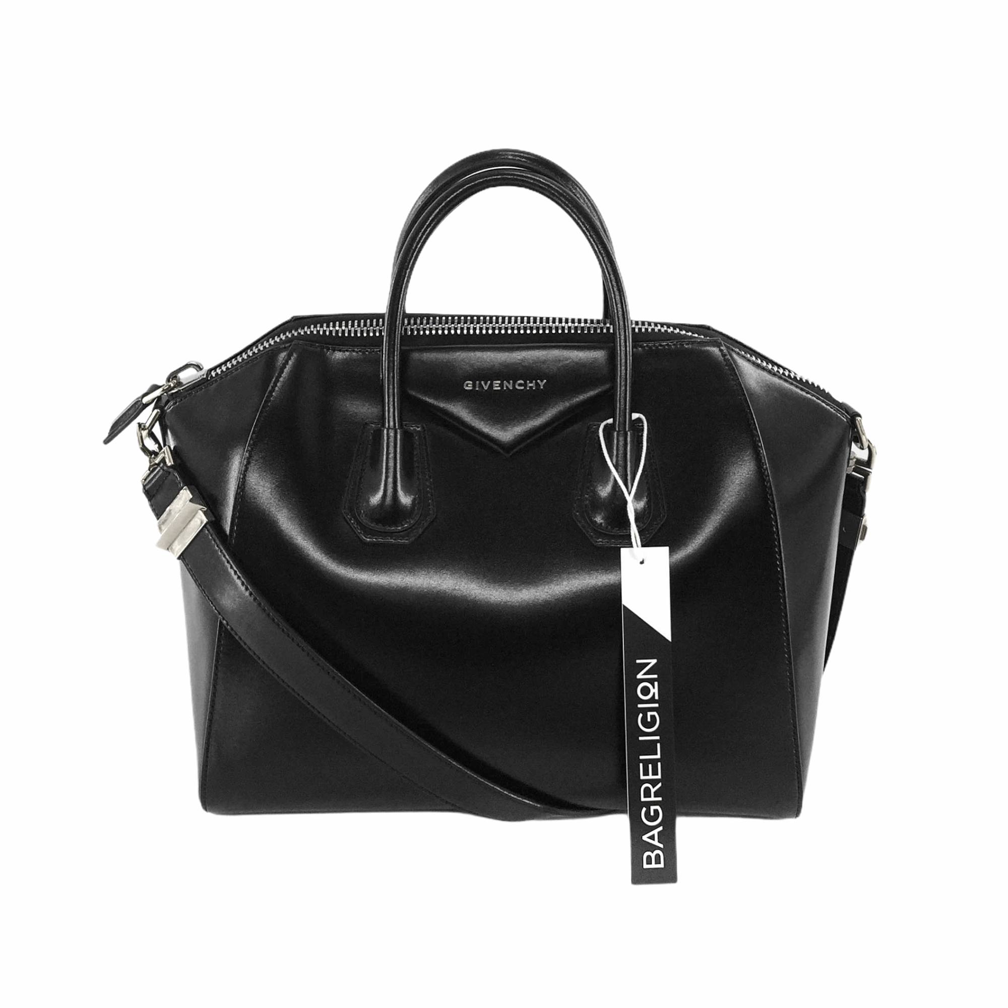 givenchy antigona small black grained leather handbag