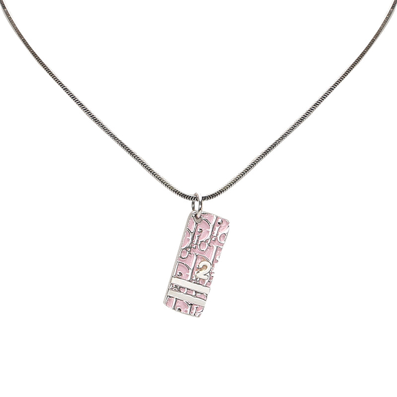 DIOR BY ERL Pendant Necklace GoldFinish Brass with White Enamel and White  Crystals  DIOR US