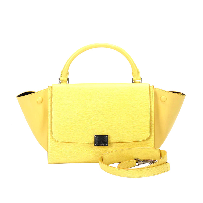 Celine Trapeze Leather Satchel Yellow | Bag Religion