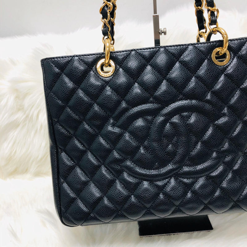 Chanel Black Caviar GST Leather Grand Shopping Tote in Black | Bag Religion