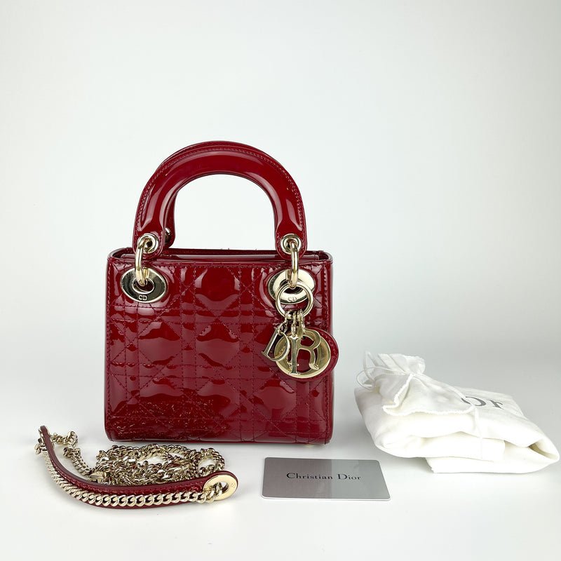 Dior Lady Mini Bag Cherry Red  Nice Bag