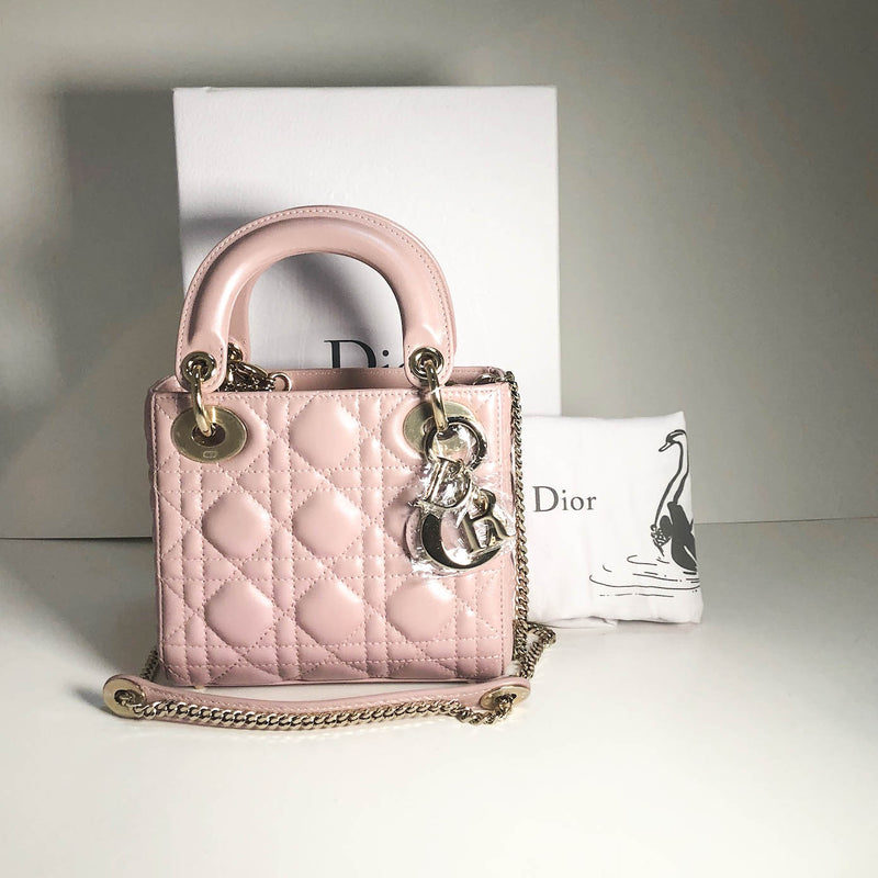 Dior Baby Pink Leather Mini Lady Dior Tote at 1stDibs  dior bag baby pink  baby pink lady dior lady dior baby pink