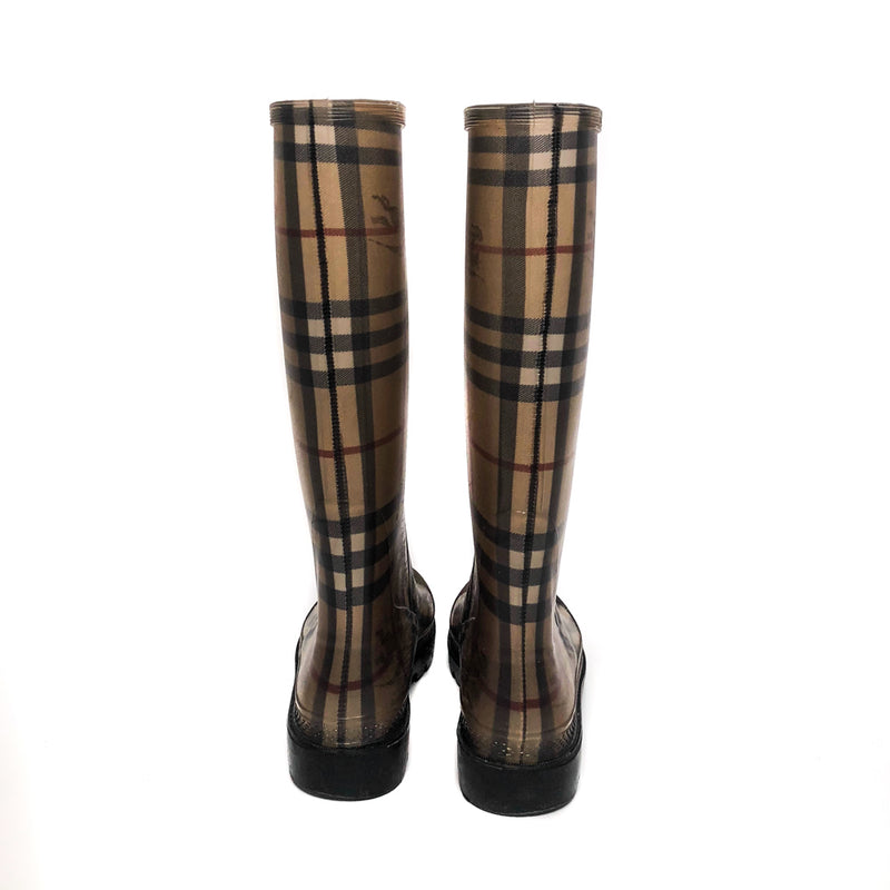 plaid rubber boots