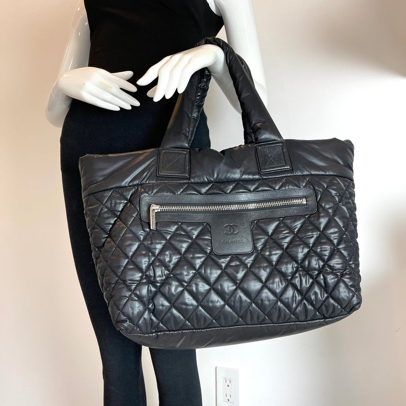 Cocoon Coco Large Nylon Tote in Black with SHW | Bag Religion