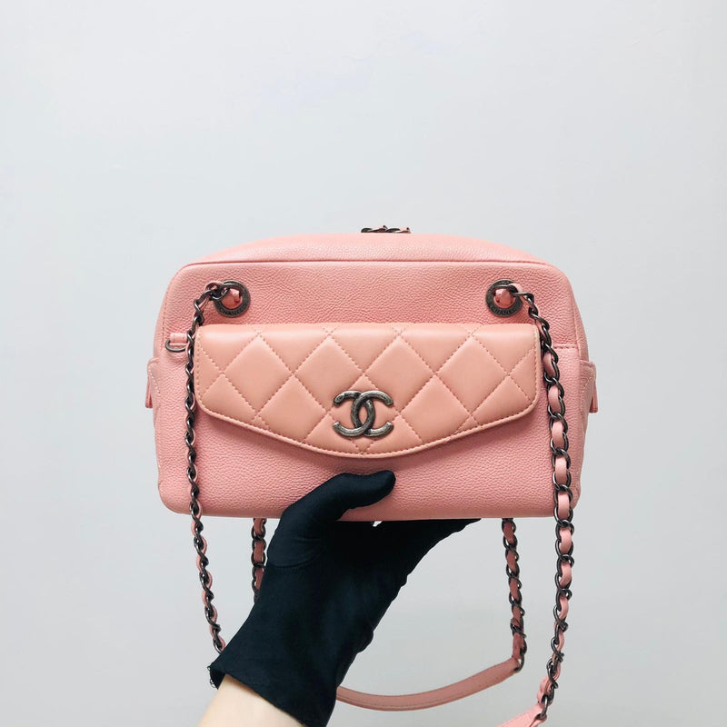 Pink Caviar and Quilted Lambskin Leather Coco Break Camera Bag | Bag  Religion