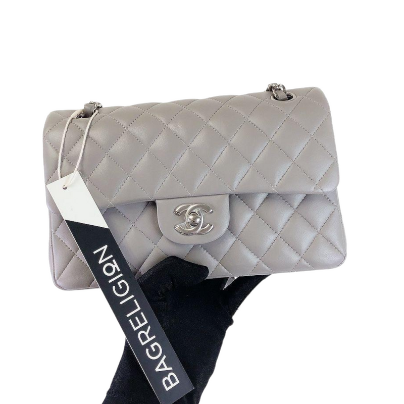 Chanel Small Classic Flap Grey 22C  Designer WishBags