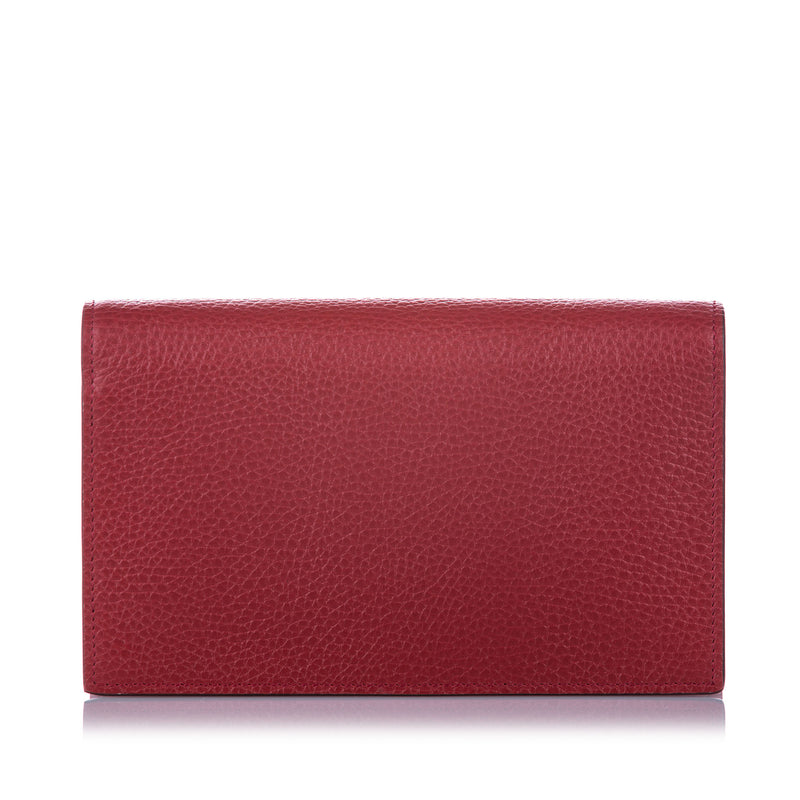 Interlocking G Leather Wallet on Chain Red | Bag Religion