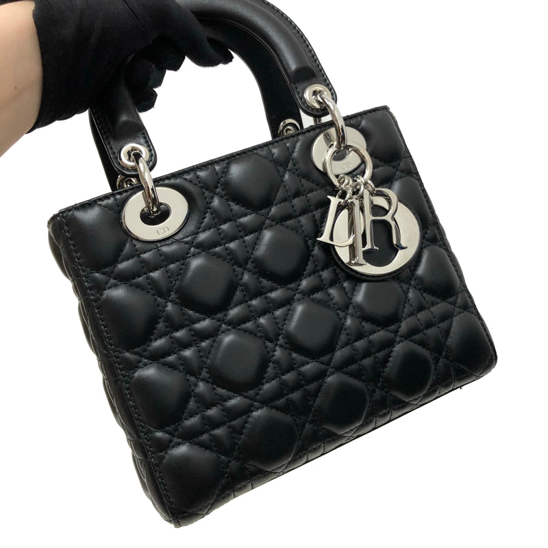 TÚI Dior Mini Lady Dior Bag Black Ultramatte Cannage Calfskin