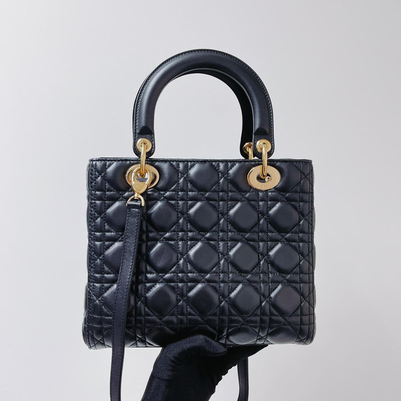 Lady Dior Lambskin Medium Black GHW | Bag Religion