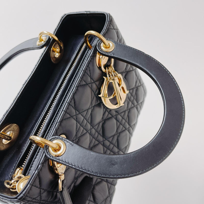 Lady Dior Lambskin Medium Black GHW | Bag Religion