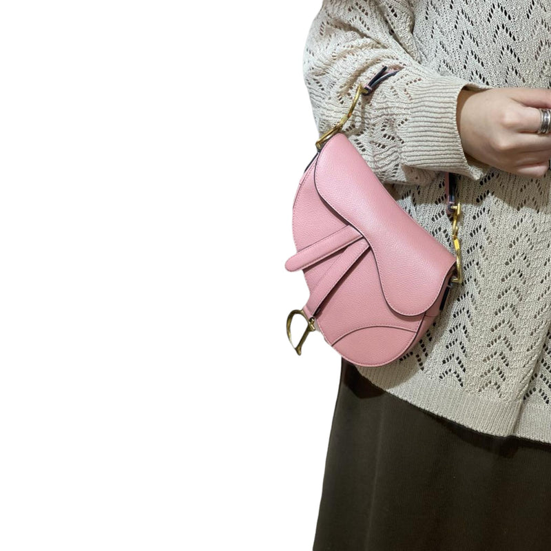 Saddle silk handbag Dior Pink in Silk  21755799