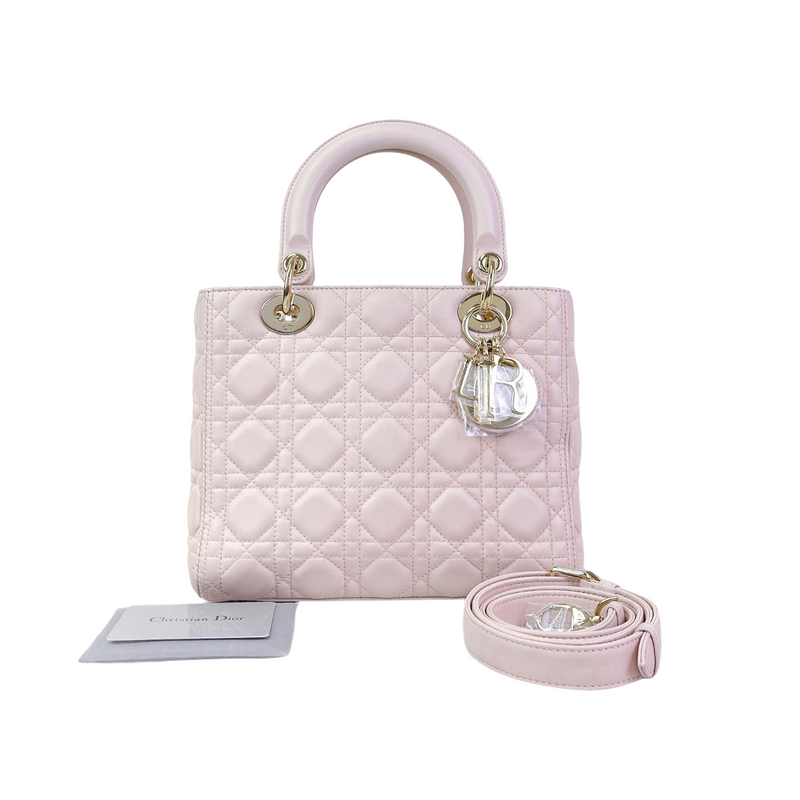 Christian Dior Light Pink Cannage Lambskin Medium Lady Dior Gold Hardware  2020 Available For Immediate Sale At Sothebys