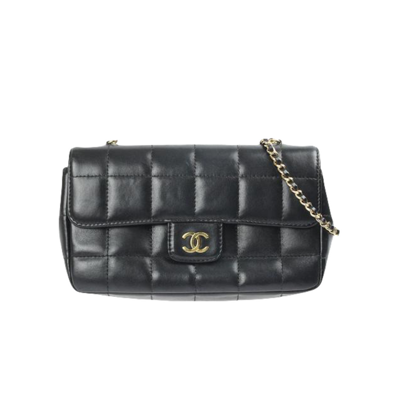 Small Chocolate Bar Flap Lambskin Black GHW | Bag Religion