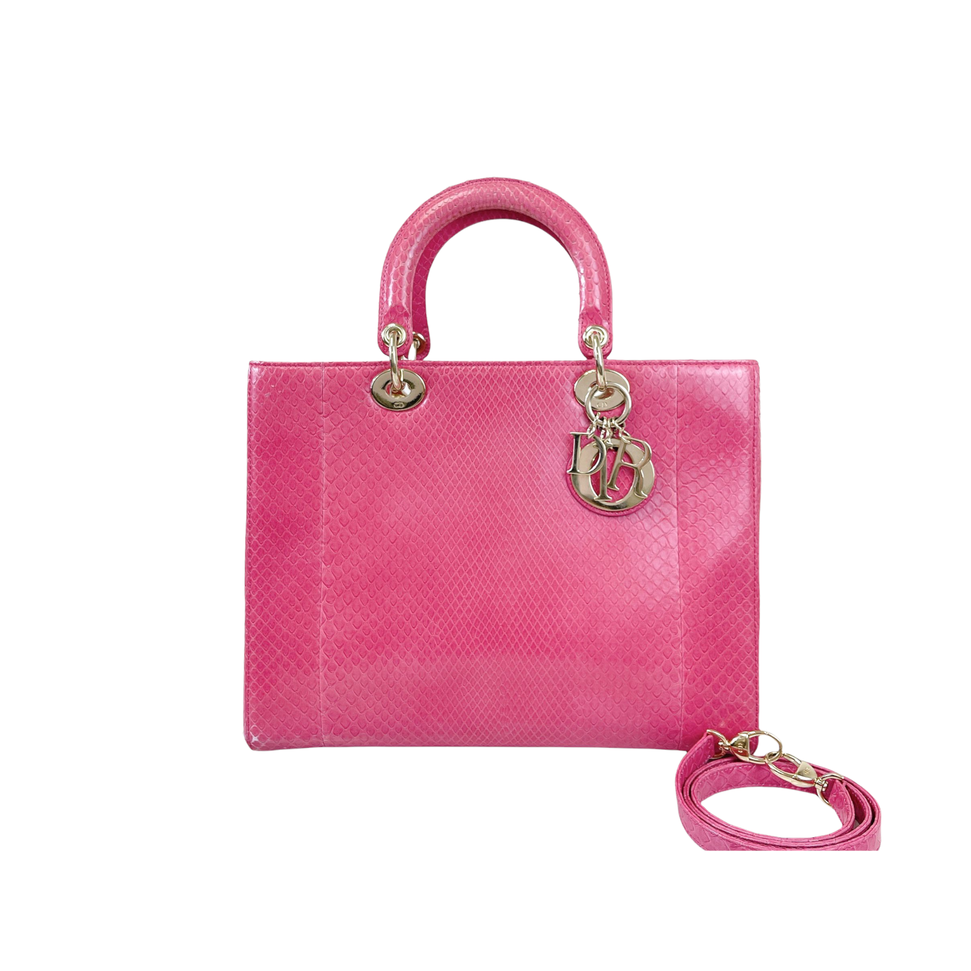 Lady Dior Large Snakeskin Pink LGHW | Bag Religion