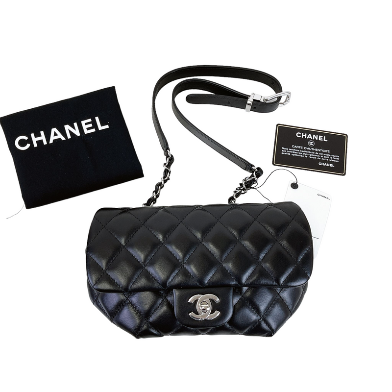 CHANEL CHANEL Uniform Waist Belt Bag Quilted Caviar Leather Black Used  Women Product Code2104102086844BRAND OFF Online Store