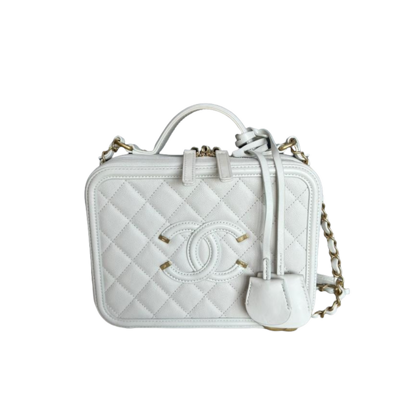 chanel vanity case white