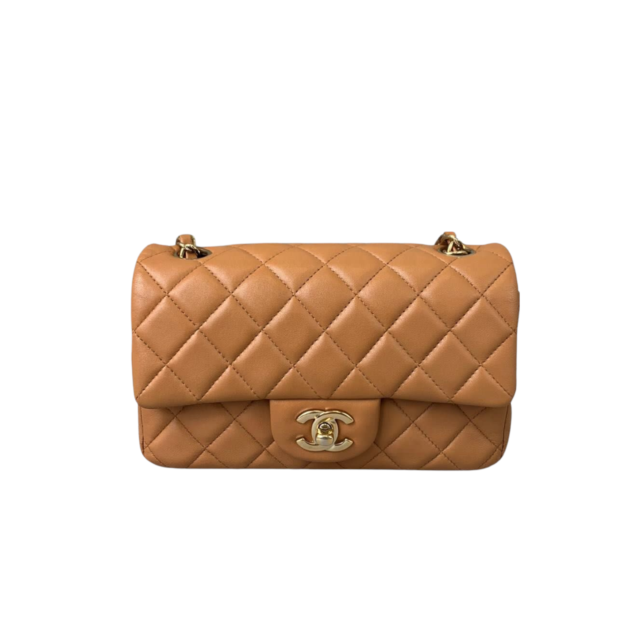 Mini Rectangle Classic Flap Lambskin Caramel GHW | Bag Religion