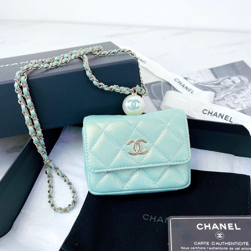 chanel tiffany blue card holder