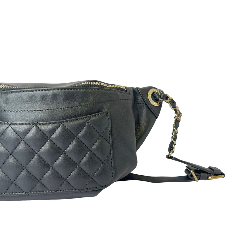 CHANEL  Bags  Chanel Uniform Black Quilted Belt Waist Bag  Poshmark