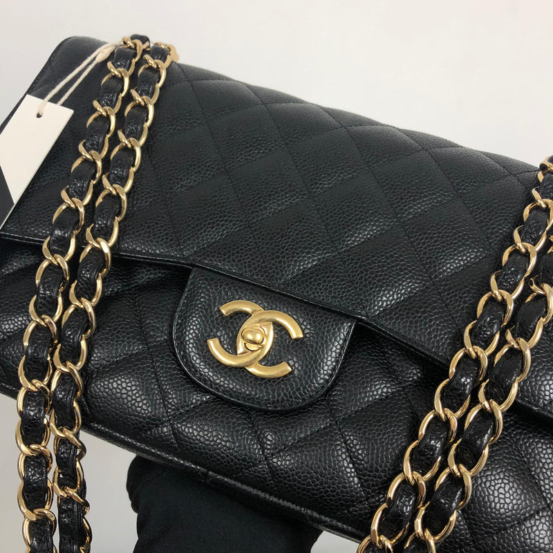 Classic Double Flap Jumbo Bag in Black Caviar with GHW | Bag Religion