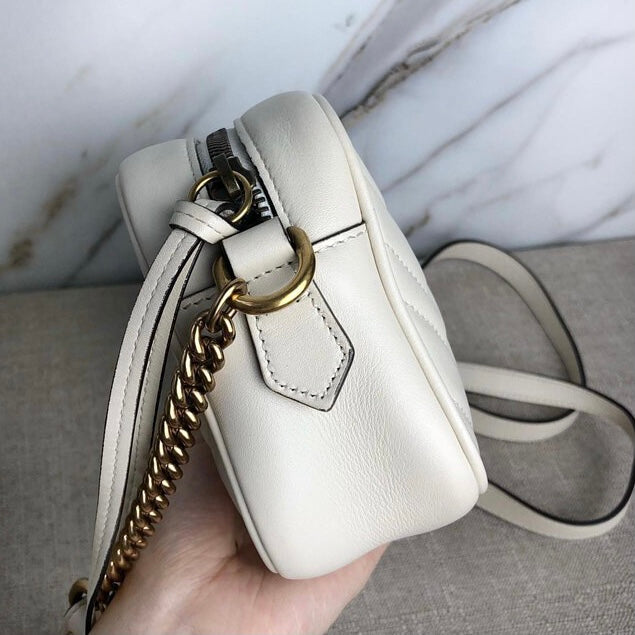 GG Marmont Mini Camera White GHW | Bag Religion