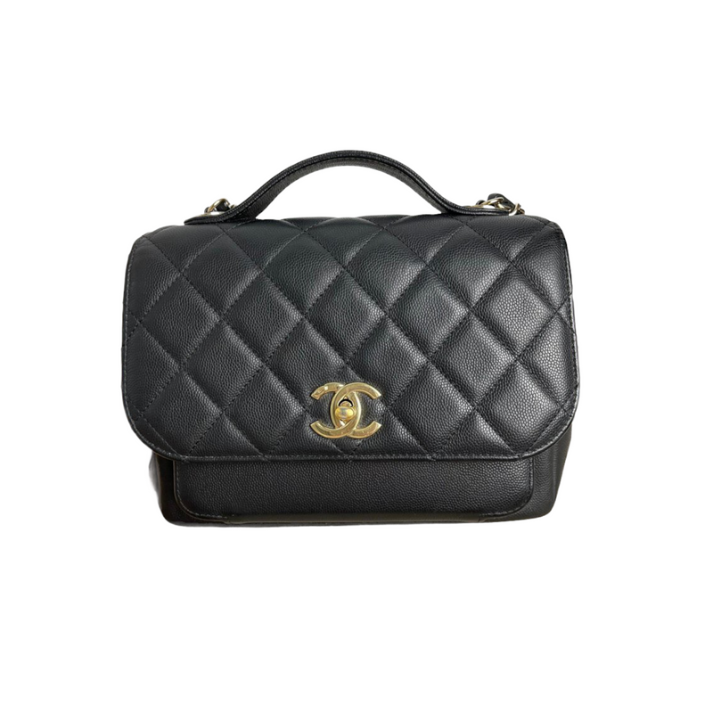 Business Affinity Flap Black Quilted Caviar Leather GHW | Bag Religion