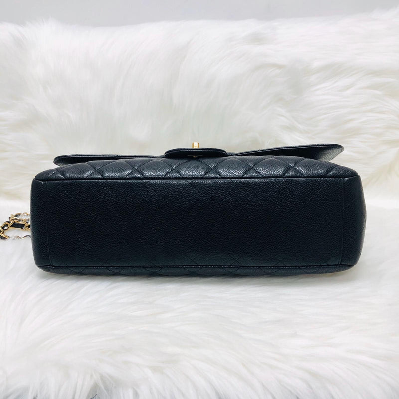 Single Flap Maxi in Black Caviar Leather with GHW | Bag Religion