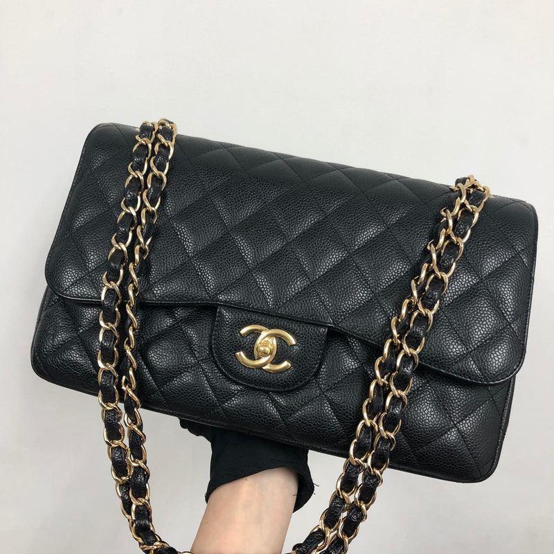 Classic Double Flap Jumbo Bag in Black Caviar with GHW | Bag Religion