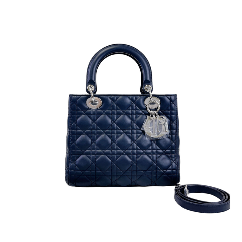 Lady dior patent leather handbag Dior Navy in Patent leather  21516402