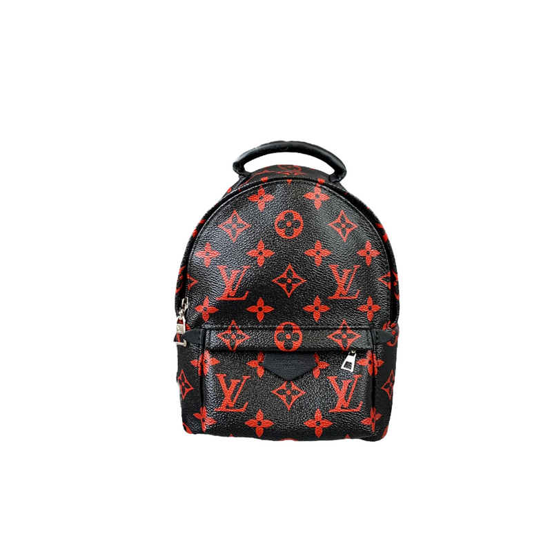 Louis Vuitton Backpack Palm Springs Monogram Infrarouge Mini Black Red