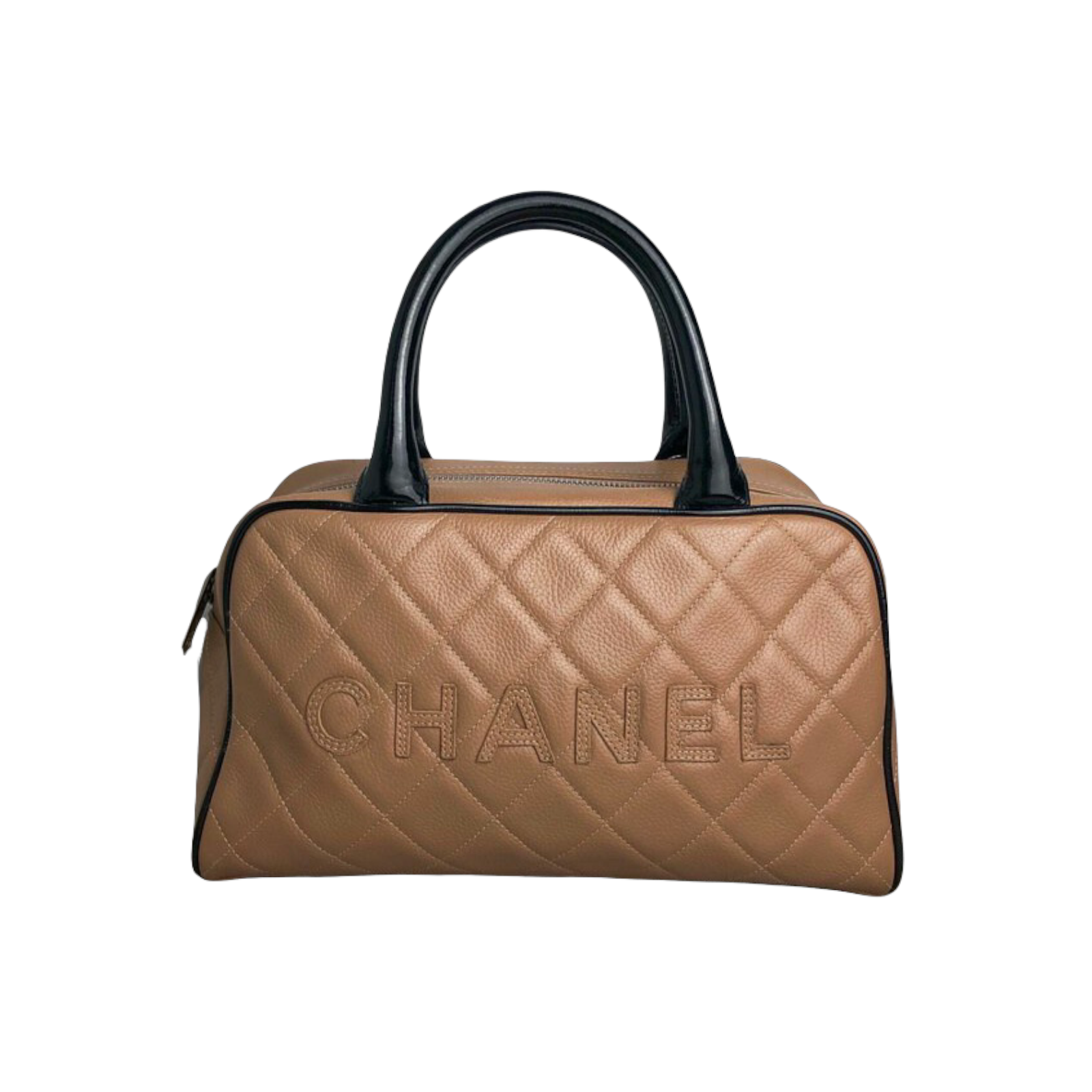 CHANEL Bag Authentic Just Mademoiselle Quilted Caviar Black Bowling  ShoulderB468  eBay