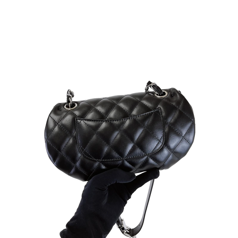 Chanel Uniform Black Quilted Grained Leather WaistBelt Bag at 1stDibs