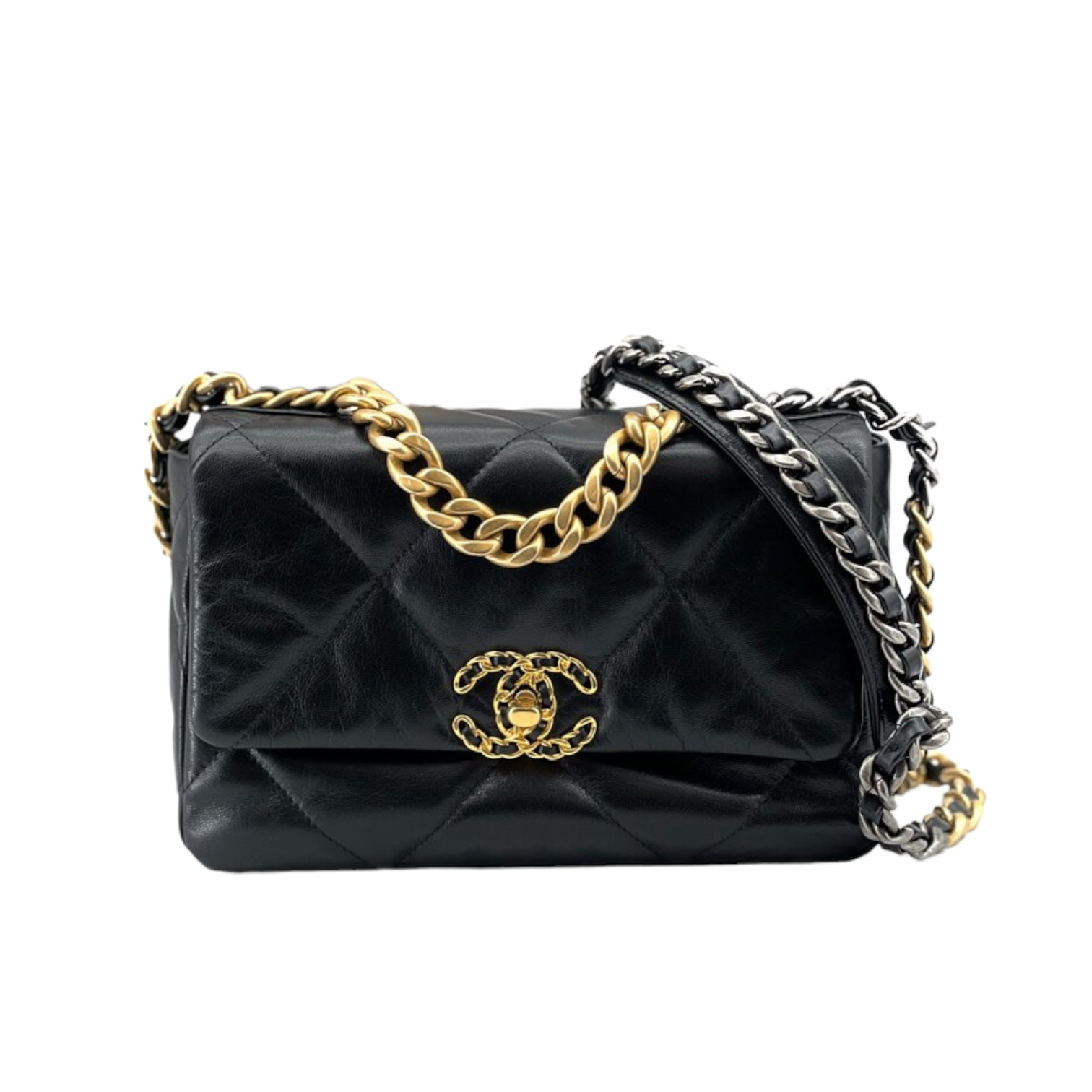 Chanel Single Flap Shoulder Bag Black Quilted Lambskin Leather