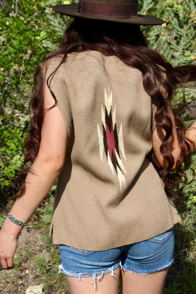 Rare 1970s Handwoven Chimayo Wool Vest – Honeywood