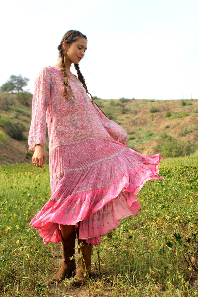 Stunning Vintage Adini Gauzy Indian Cotton Dress Circa 1970s – Honeywood