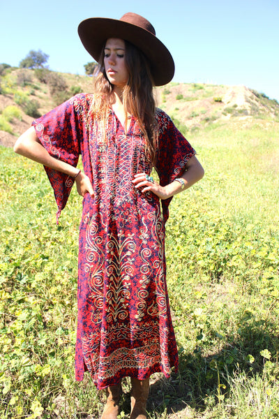 1970s Chain Stitched Dashiki Maxi Dress – Honeywood