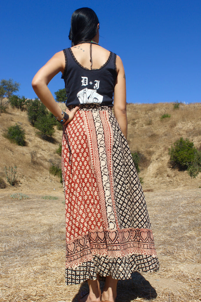 1970s Block Print Wrap Skirt – Honeywood