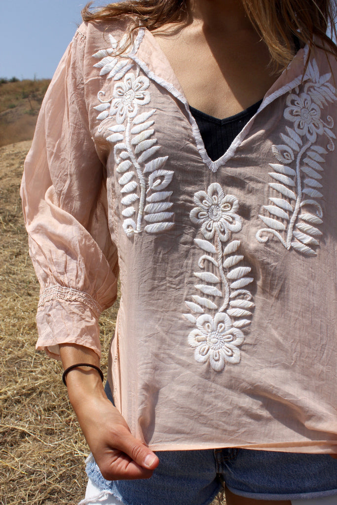 Gauzy Hand Embroidered Mexican Blouse – Honeywood