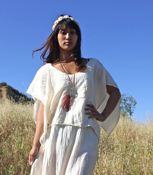 Vintage Gauzy Goddess Natural Cotton Maxi Dress – Honeywood
