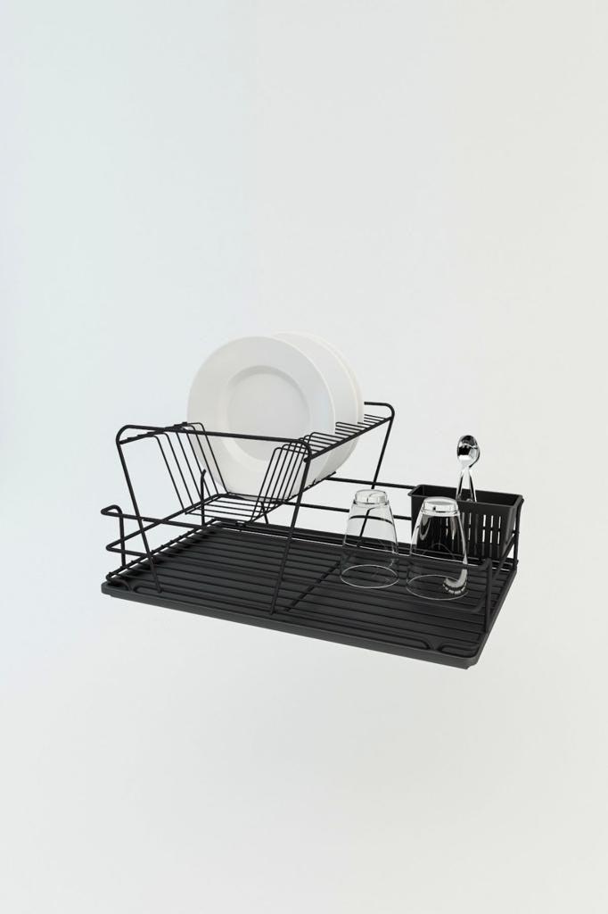 Suport pentru vase Dish Rack SM006-B, Negru, 32x24x47 cm