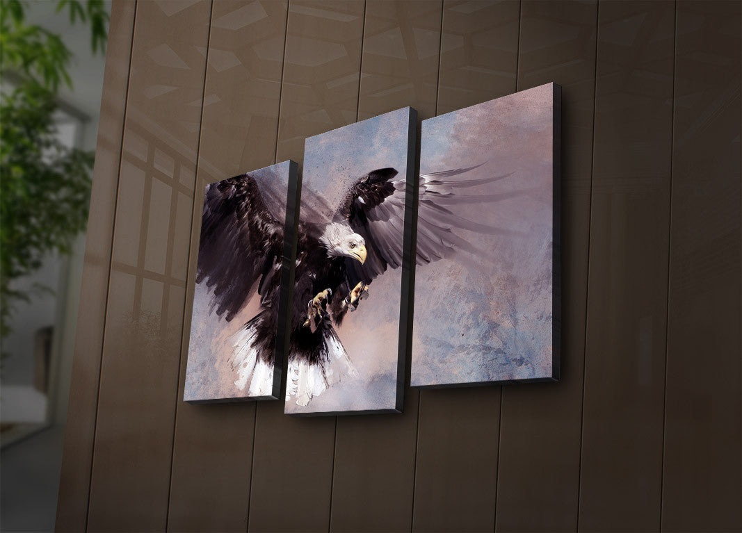 Tablou Canvas cu Led Vultur, Multicolor, 66x 45 cm