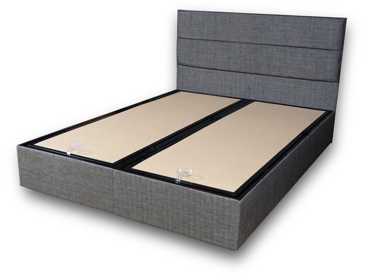 Baza pat dublu și tăblie Silver, Gri, 180x10x5 cm