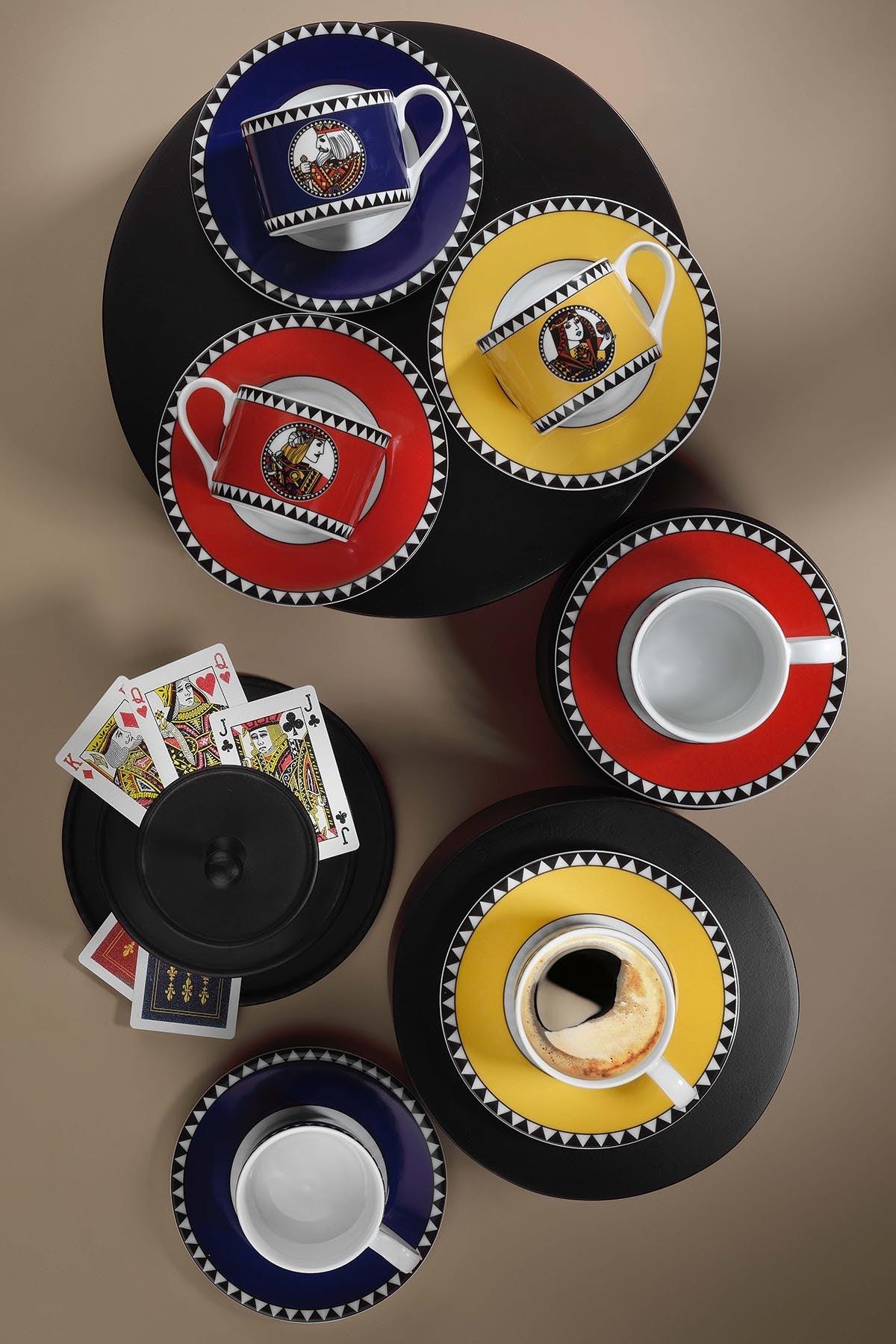 Set de cani de ceai, Multicolor, 36x9x29 cm