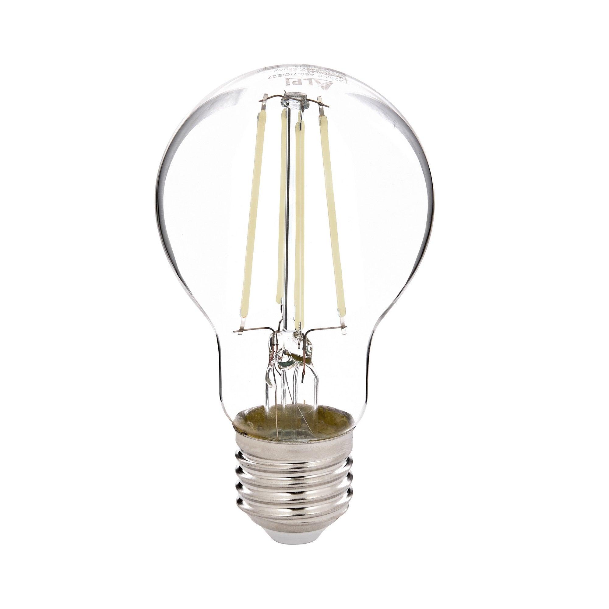 Bec cu LED E27 A60 - Alb, Transparent