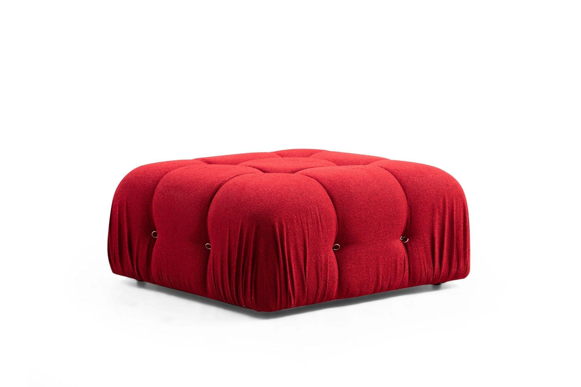 Puf Bubble Pouffe - Red, Roșu, 95x45x95 cm