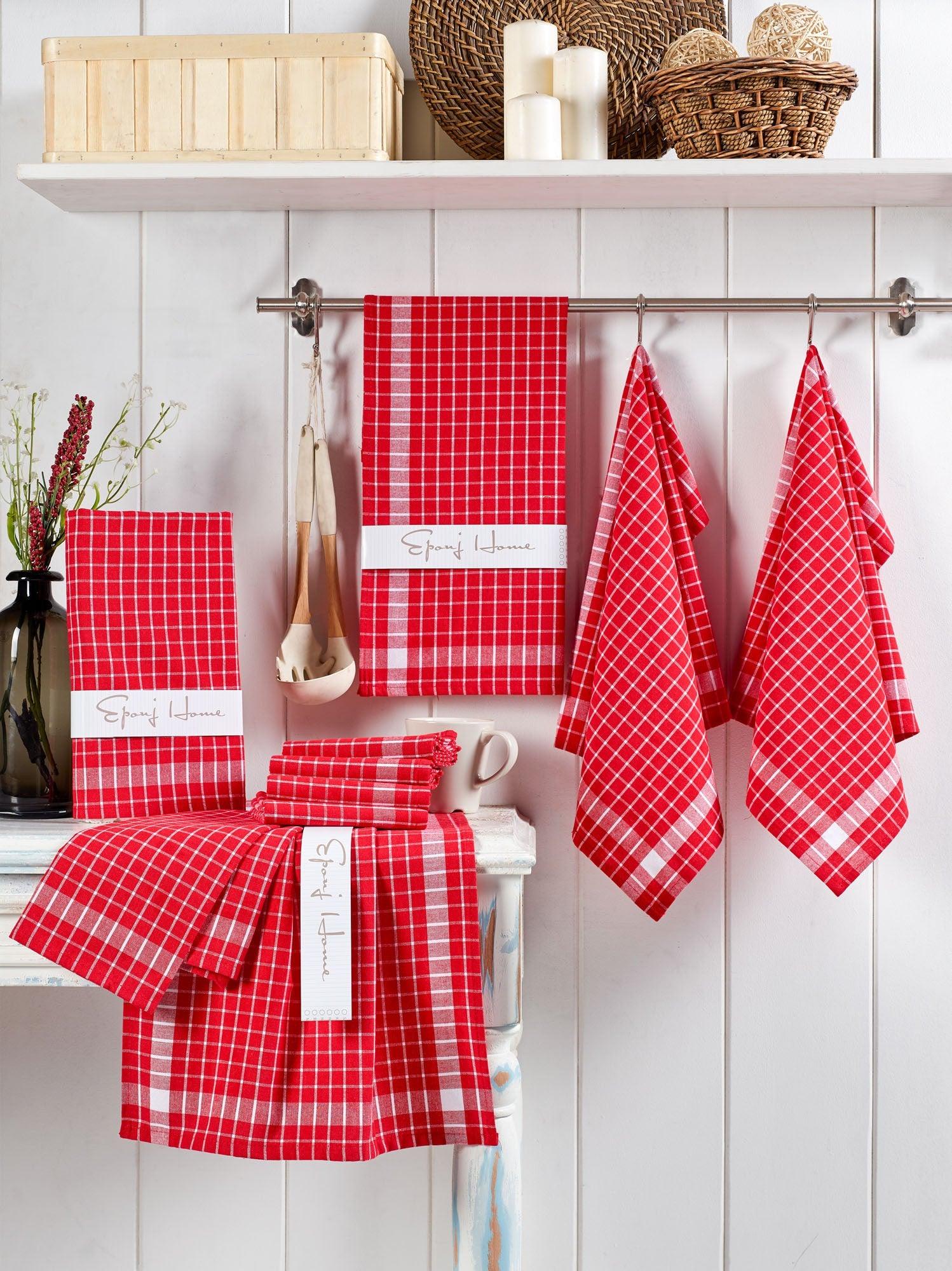 Wash Towel Set (10 Pieces) Küp - Red, Roșu, 65x1x45 cm