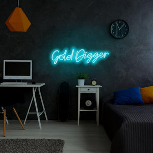 Aplica de Perete Neon Gold Digger, Albastru - Adorehome - LAMPA NEON - Neon Grafic - 395NGR1577