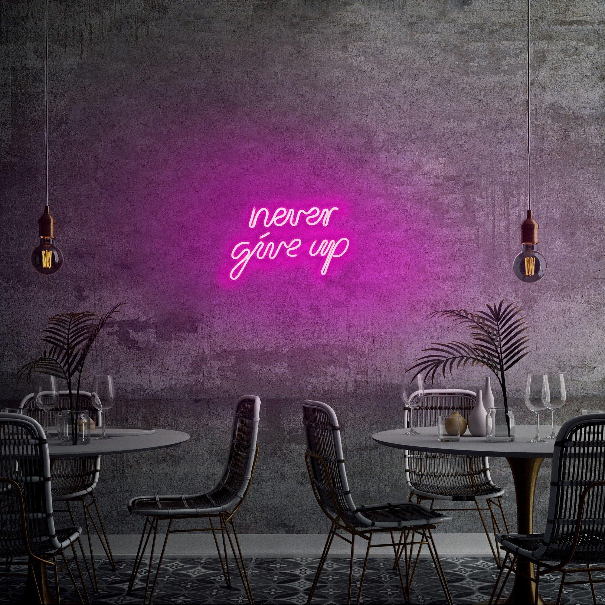 Aplica de Perete Neon Never Give Up