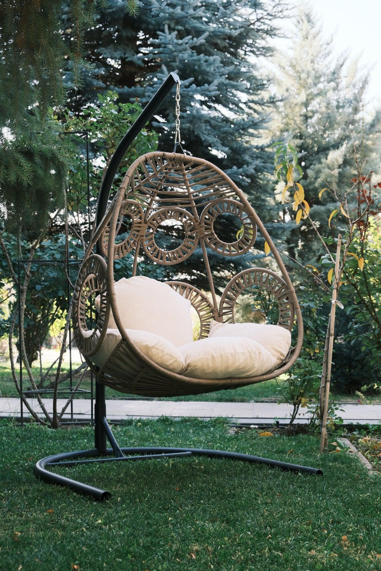 Balansoar de Gradina cu un singur loc Naso, Negru, 110 X 196 X 110 Cm