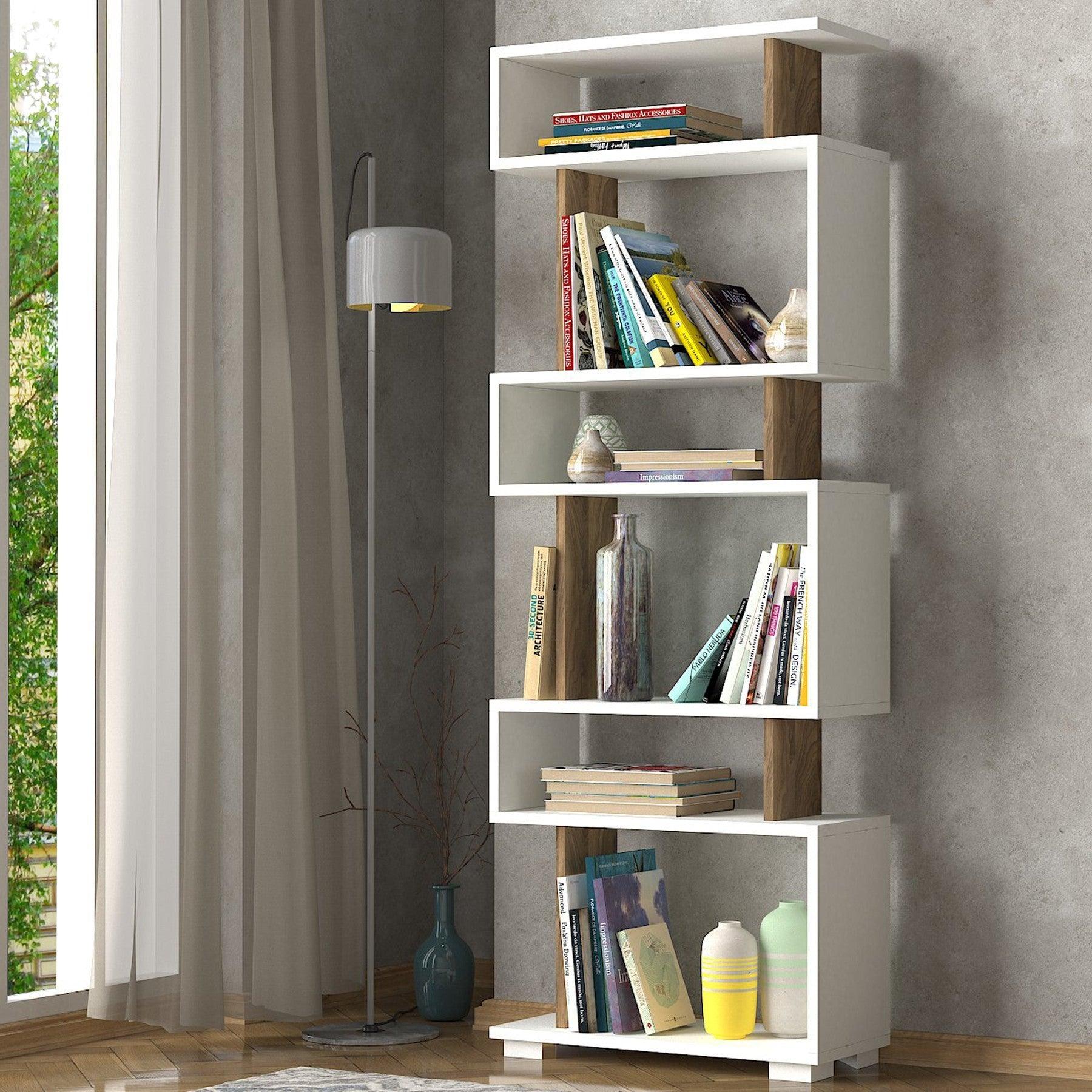 Biblioteca Block 6 Rafturi, Design Elegant, 60 x 165 x 20 cm